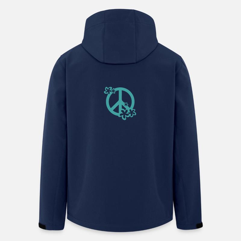FRIEDEN UND LIEBE - Recycelte Männer Softshell-Jacke von Stanley/Stella - Navy