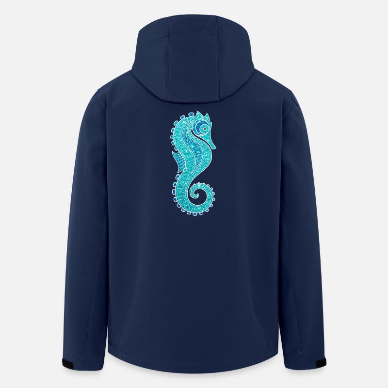funkelndes Seepferdchen - Recycelte Männer Softshell-Jacke von Stanley/Stella - Navy