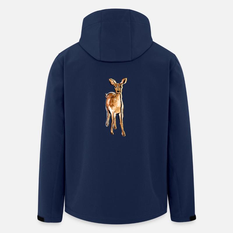 Cute Hand-drawn Deer - Men’s Recycled Softshell Jacket by Stanley/Stella - navy