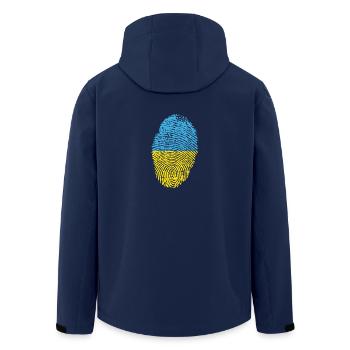 Empreintes digitales - Ukraine - Veste softshell homme en polyester recyclé Stanley/Stella - marine - Dos - AI Model Male 185 light (185cm)