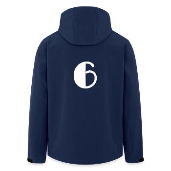 6. 6 YEARS. 6th ANNIVERSARY. BIRTHDAY 6 YEARS - Men’s Recycled Softshell Jacket by Stanley/Stella - navy - Back - AI Model Male 185 light (185cm)