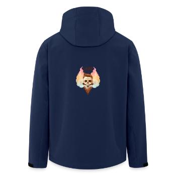 Vape Totenkopf with beard lets smoke come up. - Men’s Recycled Softshell Jacket by Stanley/Stella - navy - Back - AI Model Male 185 light (185cm)