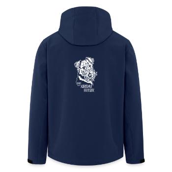 Loved by an Airedale Terrier Dogs Saying Wilsigns - Men’s Recycled Softshell Jacket by Stanley/Stella - navy - Back - AI Model Male 185 light (185cm)