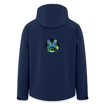 Wolves have powerful instinct and high intelligenc - Men’s Recycled Softshell Jacket by Stanley/Stella - navy - Back - AI Model Male 185 light (185cm)