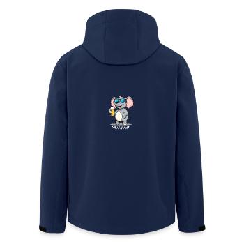 Elefant mit Bier - Recycelte Männer Softshell-Jacke von Stanley/Stella - Navy - Hinten - AI Model Male 185 light (185cm)