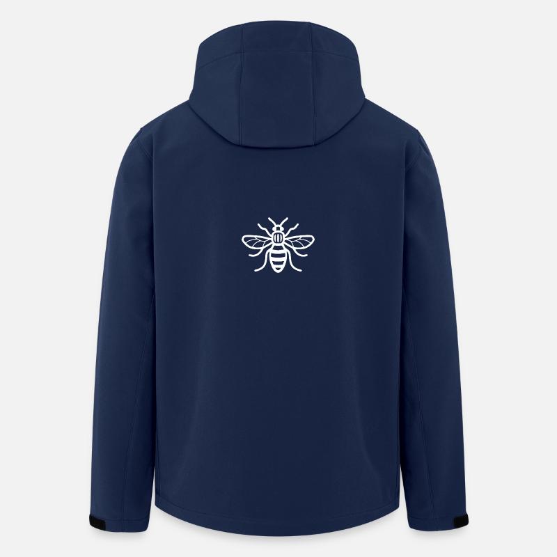 Manchester Bee (Weiß) - Recycelte Männer Softshell-Jacke von Stanley/Stella - Navy