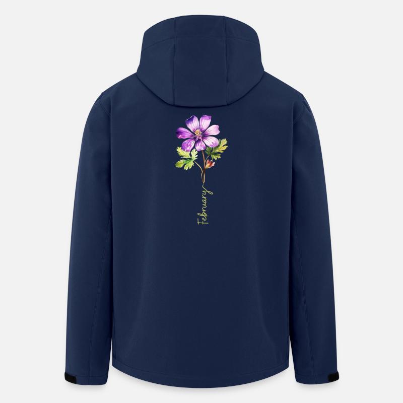 Detaillierte Illustration der Februarblume - Recycelte Männer Softshell-Jacke von Stanley/Stella - Navy