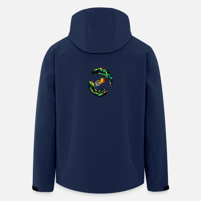 Geometrischer Quallenring - Recycelte Männer Softshell-Jacke von Stanley/Stella - Navy