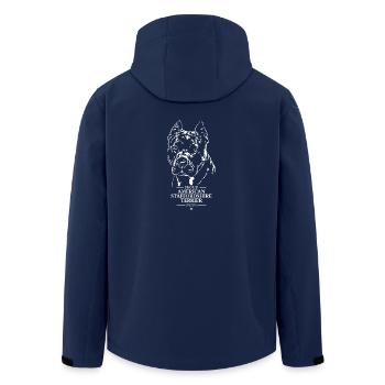 American Staffordshire Terrier Mom Dogs Wilsigns - Men’s Recycled Softshell Jacket by Stanley/Stella - navy - Back - AI Model Male 185 light (185cm)