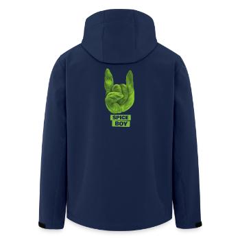 Spiceboy - Basilikum - Devil Horns - Rock ’n’ Roll - Recycelte Männer Softshell-Jacke von Stanley/Stella - Navy - Hinten - AI Model Male 185 light (185cm)