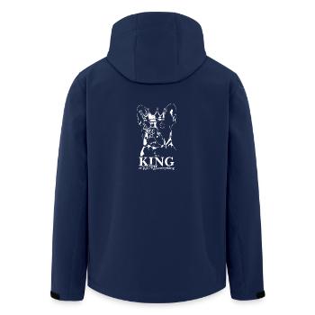 French Bulldog King of everything dogs - Men’s Recycled Softshell Jacket by Stanley/Stella - navy - Back - AI Model Male 185 light (185cm)