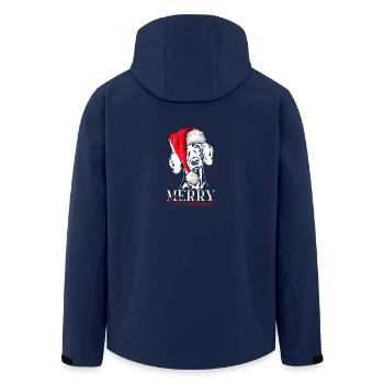 Père Noël Braque de Weimar joyeux Noël chien Wilsigns - Veste softshell homme en polyester recyclé Stanley/Stella - marine - Dos - AI Model Male 185 light (185cm)