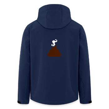 turd poo steaming pile of crap with stink lines - Men’s Recycled Softshell Jacket by Stanley/Stella - navy - Back - AI Model Male 185 light (185cm)