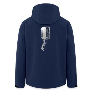 Weißes Retro-Mikrofon - Recycelte Männer Softshell-Jacke von Stanley/Stella - Navy - Hinten - AI Model Male 185 light (185cm)