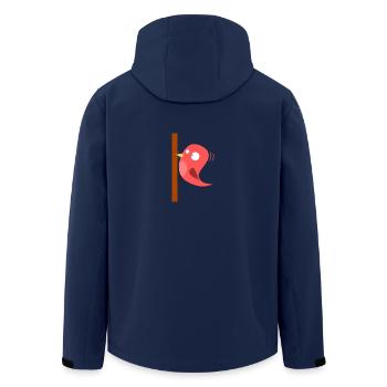 Woodpecker comic - Men’s Recycled Softshell Jacket by Stanley/Stella - navy - Back - AI Model Male 185 light (185cm)