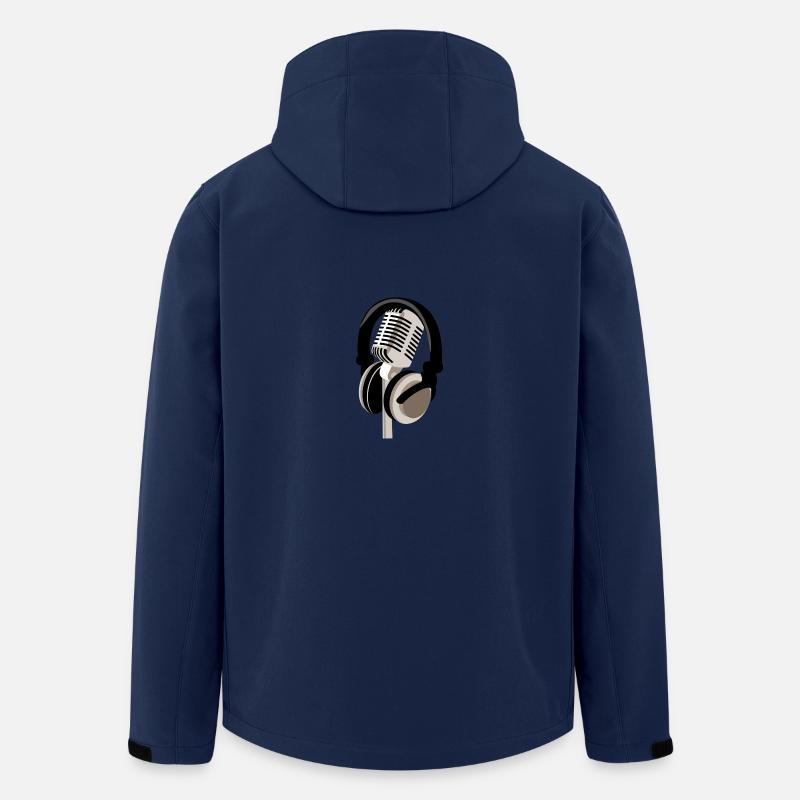 Mikrofon mit Kopfhörern - Recycelte Männer Softshell-Jacke von Stanley/Stella - Navy