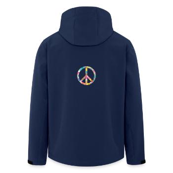 Peace Flower Idea Gift - Men’s Recycled Softshell Jacket by Stanley/Stella - navy - Back - AI Model Male 185 light (185cm)