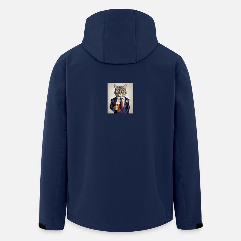 Chat dans le bar - Veste softshell homme en polyester recyclé Stanley/Stella - marine