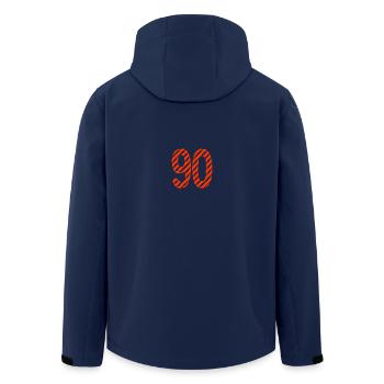 90. 90 YEARS. 90TH ANNIVERSARY. 90TH ANNIVERSARY. - Men’s Recycled Softshell Jacket by Stanley/Stella - navy - Back - AI Model Male 185 light (185cm)