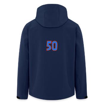 50. 50 ANS. 50e ANNIVERSAIRE. ANNIVERSAIRE 50 ANS. - Veste softshell homme en polyester recyclé Stanley/Stella - marine - Dos - AI Model Male 185 light (185cm)