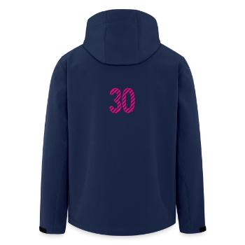 30. 30 YEARS. 30th ANNIVERSARY. 30TH ANNIVERSARY. - Men’s Recycled Softshell Jacket by Stanley/Stella - navy - Back - AI Model Male 185 light (185cm)