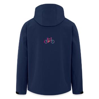 BICYCLE. CYCLING. ECOLOGY. ENVIRONMENT. - Men’s Recycled Softshell Jacket by Stanley/Stella - navy - Back - AI Model Male 185 light (185cm)