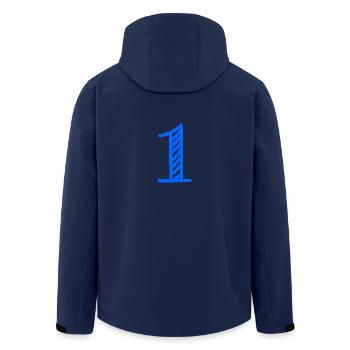 1. 1 JAHR. 1. JAHRESTAG. 1 JAHR GEBURTSTAG - Recycelte Männer Softshell-Jacke von Stanley/Stella - Navy - Hinten - AI Model Male 185 light (185cm)