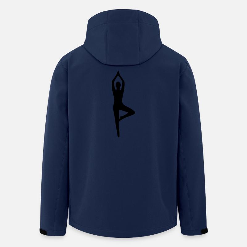 Silhouettes de yoga Silhouette noire d’ombre - Veste softshell homme en polyester recyclé Stanley/Stella - marine
