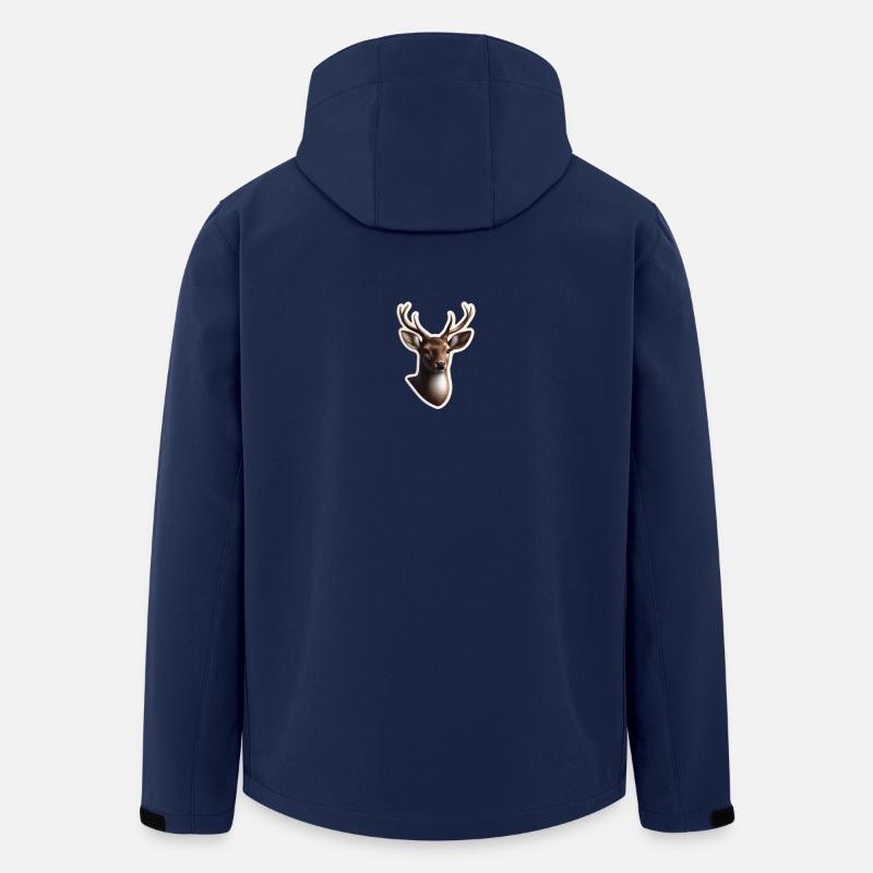 Hirschkopf Geweih Illustration - Recycelte Männer Softshell-Jacke von Stanley/Stella - Navy