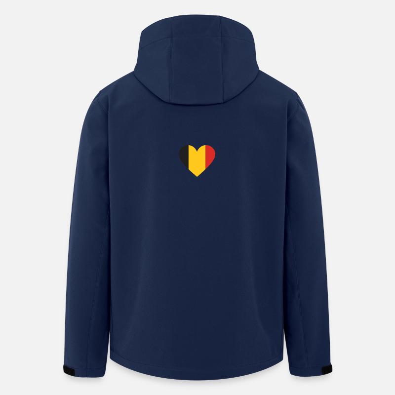 Belgische Herz-Trikolore - Recycelte Männer Softshell-Jacke von Stanley/Stella - Navy