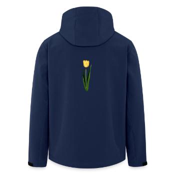 Gelbe Tulpe - Recycelte Männer Softshell-Jacke von Stanley/Stella - Navy - Hinten - AI Model Male 185 light (185cm)