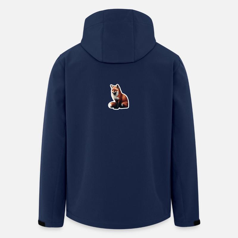 Rotfuchs Illustration Druck - Recycelte Männer Softshell-Jacke von Stanley/Stella - Navy
