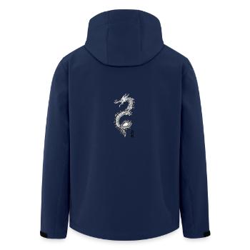 Chinese dragon motif 12 - Men’s Recycled Softshell Jacket by Stanley/Stella - navy - Back - AI Model Male 185 light (185cm)
