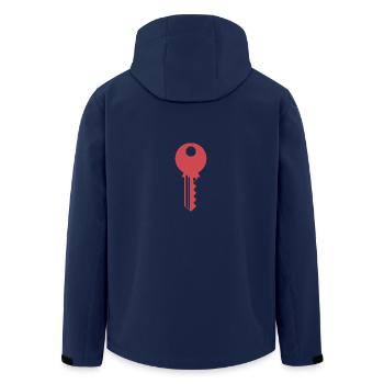 Schlüssel - Recycelte Männer Softshell-Jacke von Stanley/Stella - Navy - Hinten - AI Model Male 185 light (185cm)