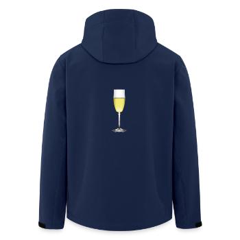 Glass with sparkling wine - Men’s Recycled Softshell Jacket by Stanley/Stella - navy - Back - AI Model Male 185 light (185cm)