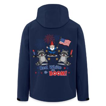 Raton laveur 4 juillet Feu d’artifice - Veste softshell homme en polyester recyclé Stanley/Stella - marine - Dos - AI Model Male 185 light (185cm)
