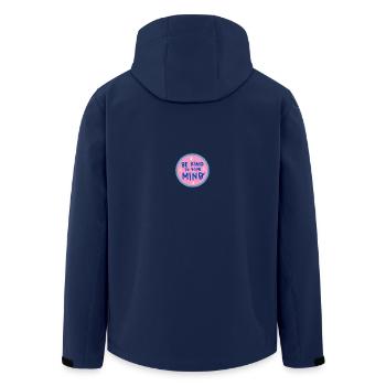 Be kind to your mind - Men’s Recycled Softshell Jacket by Stanley/Stella - navy - Back - AI Model Male 185 light (185cm)