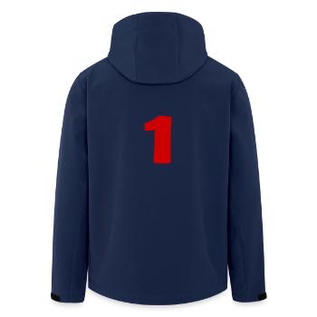 1. 1 JAHR. 1. JAHRESTAG. 1 JAHR GEBURTSTAG - Recycelte Männer Softshell-Jacke von Stanley/Stella - Navy - Hinten - AI Model Male 185 light (185cm)
