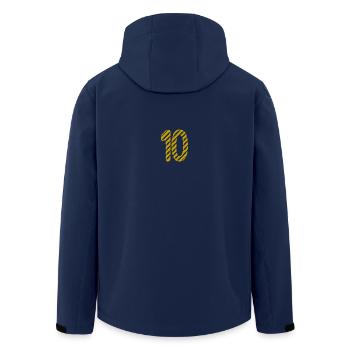 10. 10 YEARS. 10th ANNIVERSARY. 10 YEARS ANNIVERSARY. - Men’s Recycled Softshell Jacket by Stanley/Stella - navy - Back - AI Model Male 185 light (185cm)