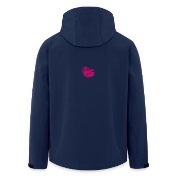 HEART. HEARTS. SAINT VALENTINE. LOVE. LOVE. CHRISTMAS - Men’s Recycled Softshell Jacket by Stanley/Stella - navy - Back - AI Model Male 185 light (185cm)