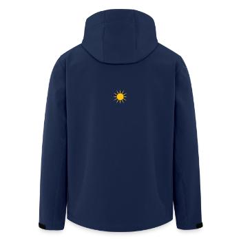 sun - Men’s Recycled Softshell Jacket by Stanley/Stella - navy - Back - AI Model Male 185 light (185cm)