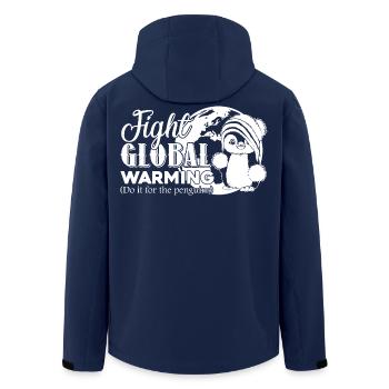 Earth Day Fight Global Warming - Men’s Recycled Softshell Jacket by Stanley/Stella - navy - Back - AI Model Male 185 light (185cm)
