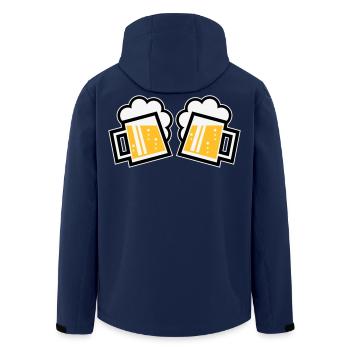 2 Bavarian Beer Mugs To Toast (Ale / 3C) - Men’s Recycled Softshell Jacket by Stanley/Stella - navy - Back - AI Model Male 185 light (185cm)
