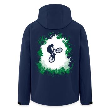 Mountainbike Dirt jump - Recycelte Männer Softshell-Jacke von Stanley/Stella - Navy - Hinten - AI Model Male 185 light (185cm)