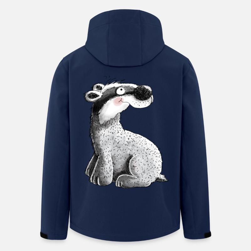 Niedlicher Dachs I Tiermotiv I Tiere Comic - Recycelte Männer Softshell-Jacke von Stanley/Stella - Navy