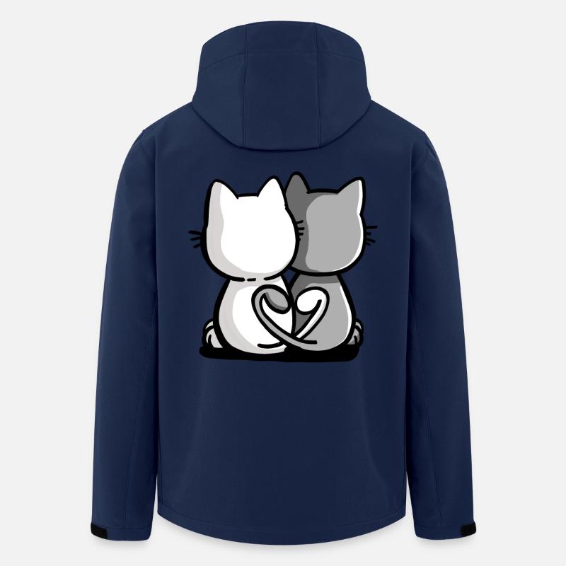Süßes Katzen Paar I Partnerschaft I Beste Freunde - Recycelte Männer Softshell-Jacke von Stanley/Stella - Navy