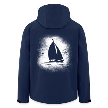 Segeln - Segelboot - Recycelte Männer Softshell-Jacke von Stanley/Stella - Navy - Hinten - AI Model Male 185 light (185cm)