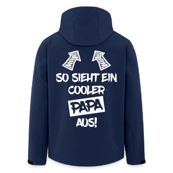 So sieht ein cooler Papa aus - Recycelte Männer Softshell-Jacke von Stanley/Stella - Navy - Hinten - AI Model Male 185 light (185cm)