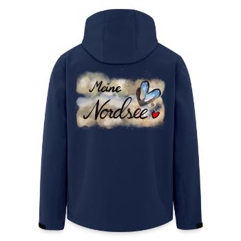 Nordsee Herz Design für Fans - Recycelte Männer Softshell-Jacke von Stanley/Stella - Navy - Hinten - AI Model Male 185 light (185cm)