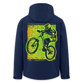 Mountainbiker ► Mountainbike ► MTB Biker Fahrrad - Recycelte Männer Softshell-Jacke von Stanley/Stella - Navy - Hinten - AI Model Male 185 light (185cm)